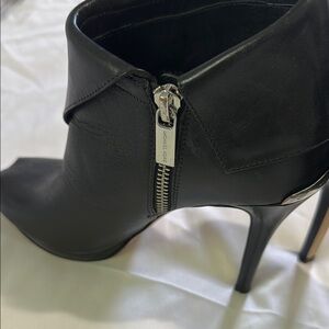Michael‎ Kors Black Heeled Boots with Peep-Toe Design.